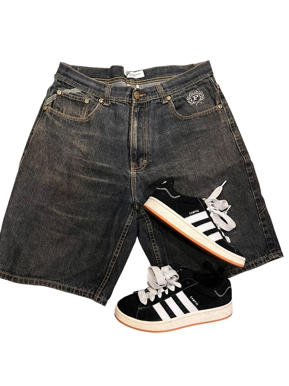 Phat Farm Black Washed Denim Men's Shorts